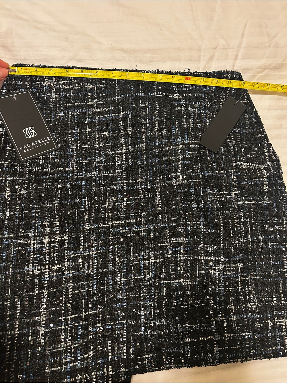 Bagatelle women’s Black & Blue Tweed skirt